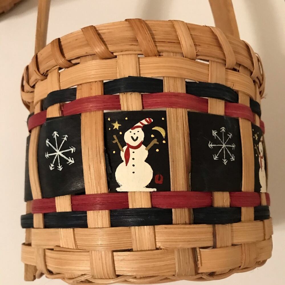 Wicker Baskets Set of 3 Winter Holiday Christmas - Picture 10 of 11